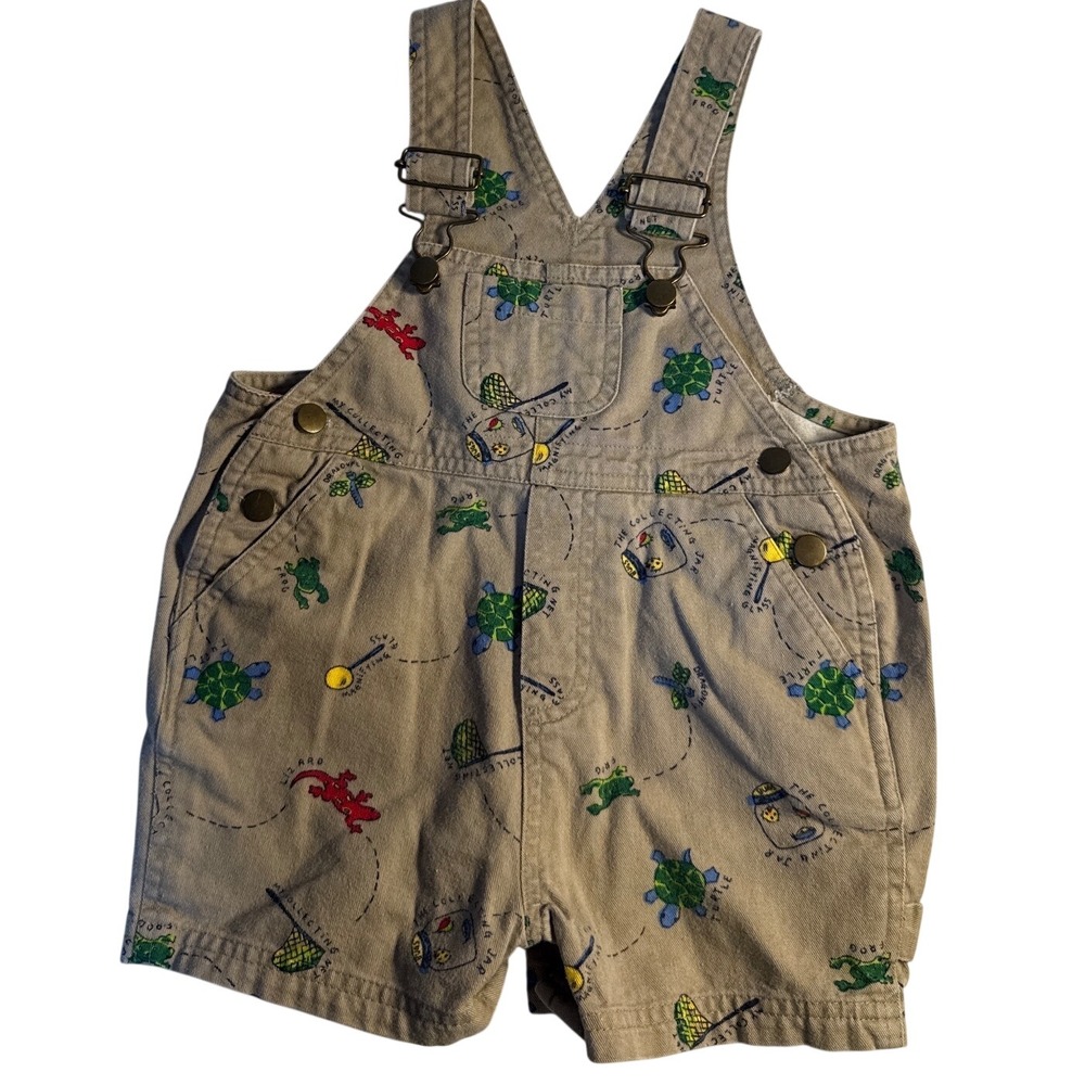 Vintage 90s First Impressions All Over Print Bugs Insect Shortalls Overalls 24m